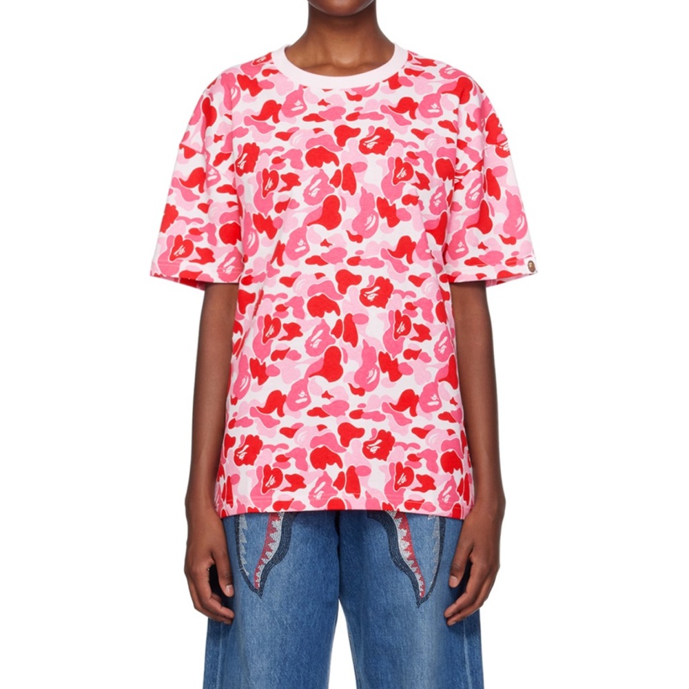 BAPE - A BATHING APE ABC CAMO T SHIRT IN PINK SIZE M NWT